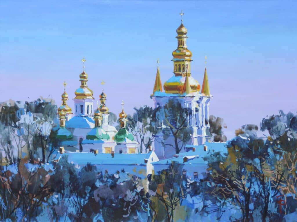 купити картину Ігор Поздєєв Дзвіниця на Далеких печерах. Церква Різдва Пресвятої Богородиці. Нижня лавра.