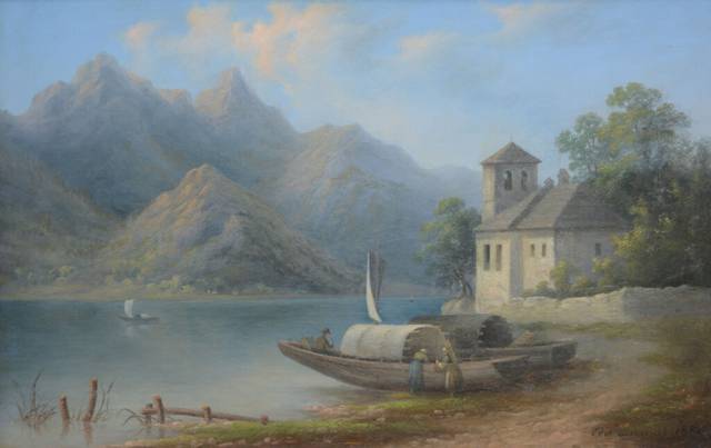 Edward Diemke Озеро Тун біля села Оберхофен, Швейцарія
