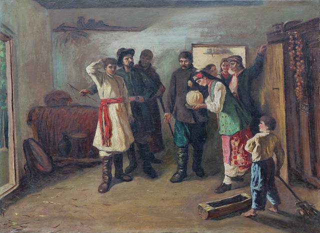 Копія з картини К.Трутовського "Відмова нареченому" 1882 року