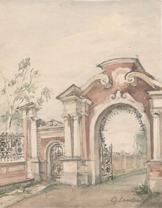 Лукомський Георгій Архітектурний рисунок з парадними воротами