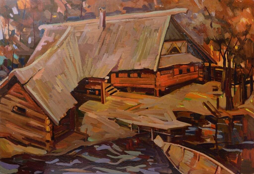 Резник Микола Хатина на березі річки