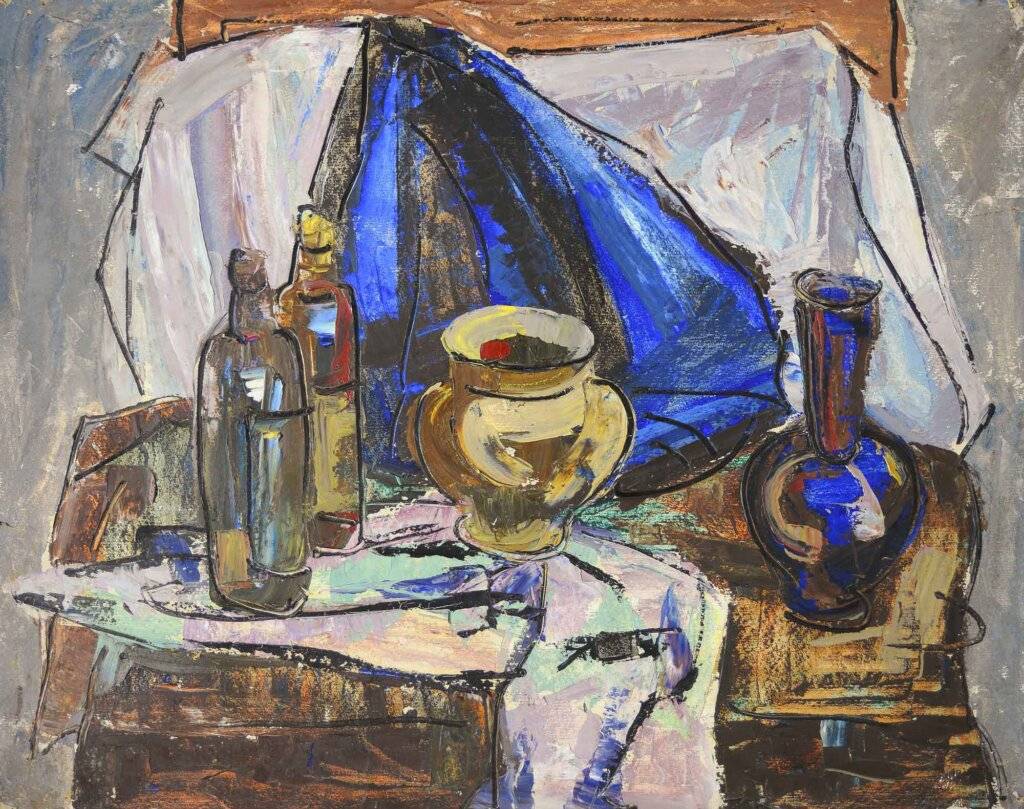 Звєздов Євген Натюрморт з синьою драперією