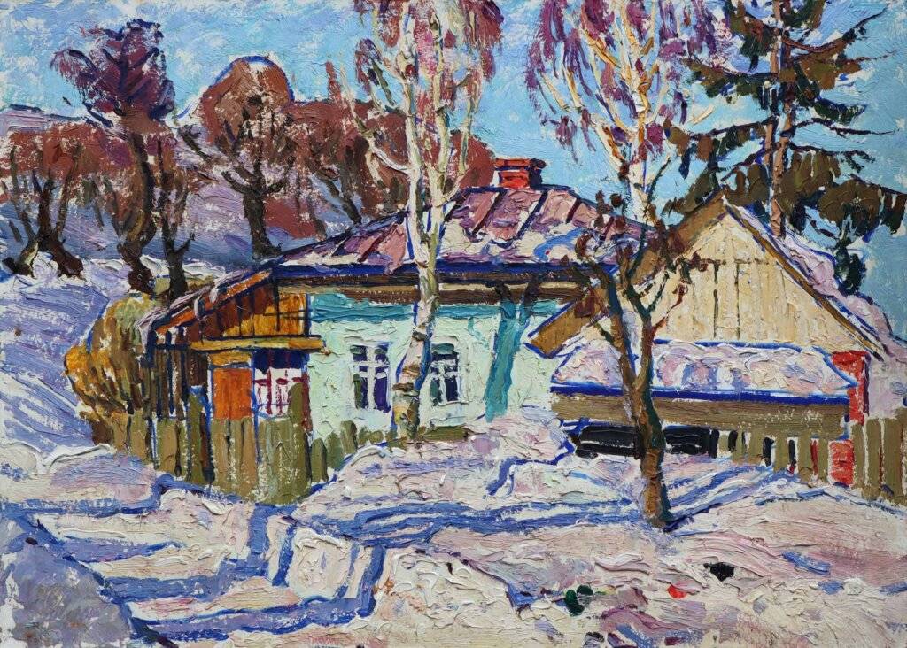 Зимовий пейзаж із будинками