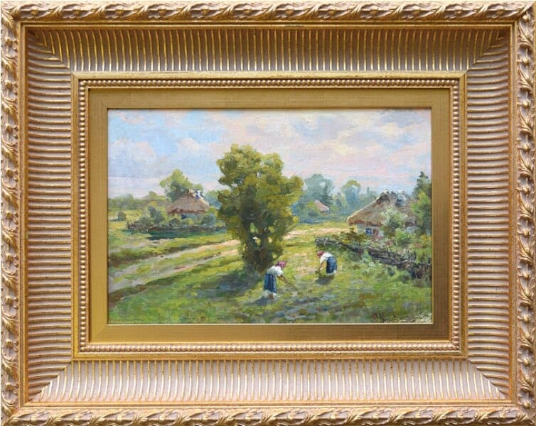 картина Козловский В.И. Летний день в деревне в раме